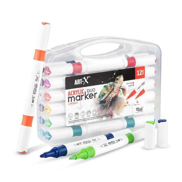 Rich Artx Acrilic Marker Duo 12'li Akrilik Kalem Seti / ürün görseli 1
