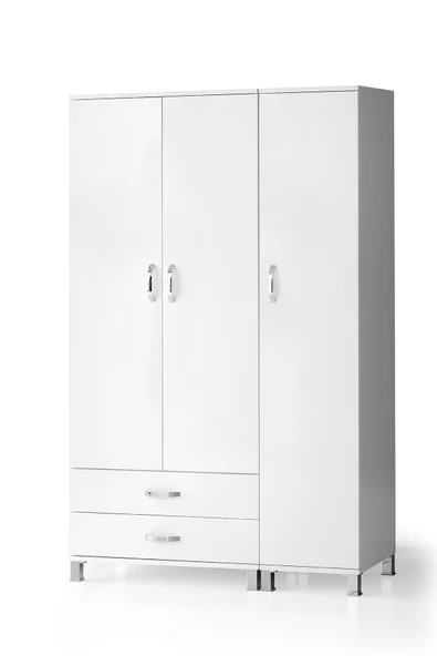3 Kapılı 2 Çekmeceli Gardrop Elbise Dolabı 120x46x189cm ürün görseli 1