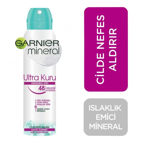 Garnier Mineral Ultra Kuru Sprey Deodorant ürün görseli 1
