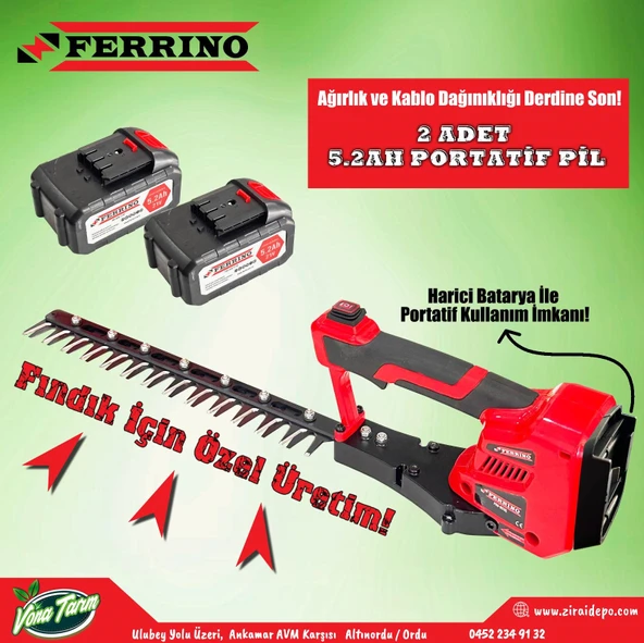 Ferrino Işkın Filiz Alma ve Çay Hasat Makinesi 21 Volt 5.2 Amper Çift Akülü ürün görseli 1