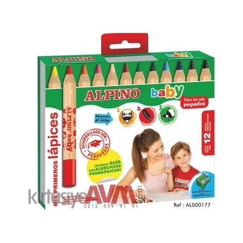 Alpino Baby Kuruboya Kalemi 12 Renk Al0177 ürün görseli 1