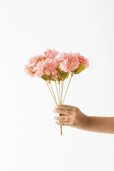 Güleç Yapay Çiçek Yapay Ortanca Çiçeği 35 Cm 7 Dal Pembe ürün görseli 1
