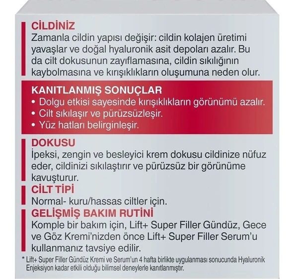 LIFT+ SUPER FİLLER GÜNDÜZ KREMİ 50 ML ürün görseli 1