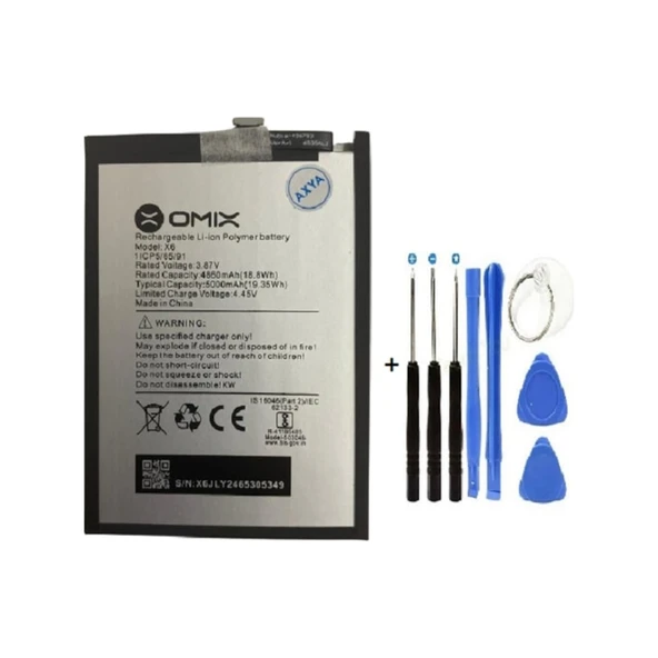 Omix X6 Pil Batarya + Tamir Seti 5000 Mah ürün görseli 1