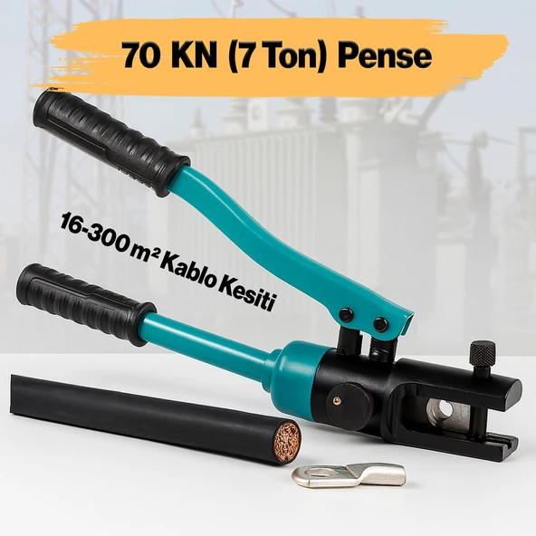 Hidrolik Papuç Sıkma Pensesi 16-300 mm Kablo Kesiti 70 KN Profesyonel Tip Krimp 7 Ton Elektrik Pano ürün görseli 1