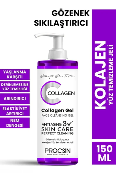 PROCSİN GÖZENEK SIKILAŞTIRICI KOLAJEN YÜZ TEMİZLEME JELİ 150 ML ürün görseli 1