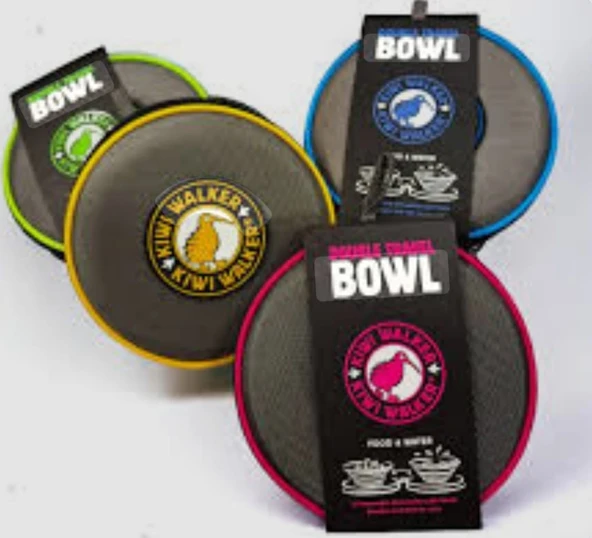 Kıkı bowl katlanılabilir 2'li kedi ve köpek mama kabı mavi ürün görseli 1