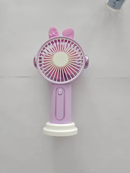 Mini El Fanı Büyük Boy Şarjlı Figürlü 3 Kademeli Taşınabilir Vantilatör Masa El Tipi Serinletici Soğutucu ürün görseli 1