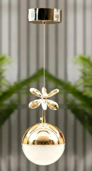 ŞEKER TOP MODERN SARKIT LED AVİZE TEKLİ 3 RENK GOLD KAPLAMALI ürün görseli 1