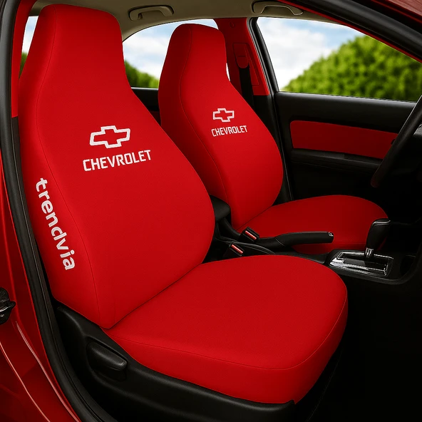 Chevrolet Kırmızı Penye Oto Servis Koltuk Kılıfı  Ön ve Arka Koltuk Uyumlu Araç Kılıf Takımı ürün görseli 1
