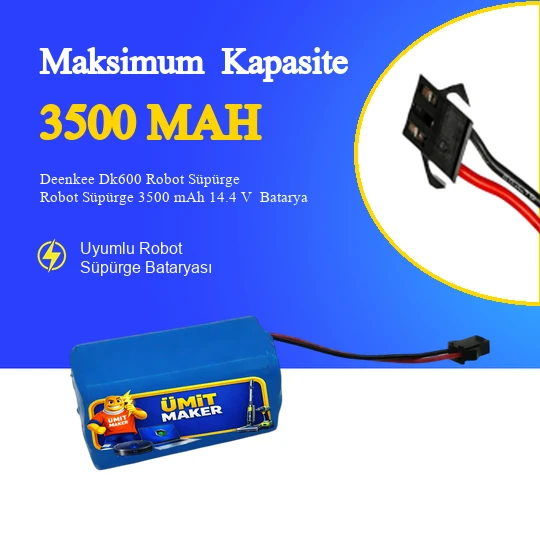 Deenkee Dk600 Robot Süpürge Robot Süpürge 3500 mAh 14.4 V  Batarya – Orjinal Uyumlu Uzun Ömürlü, Yüksek Performans Pil ürün görseli 1