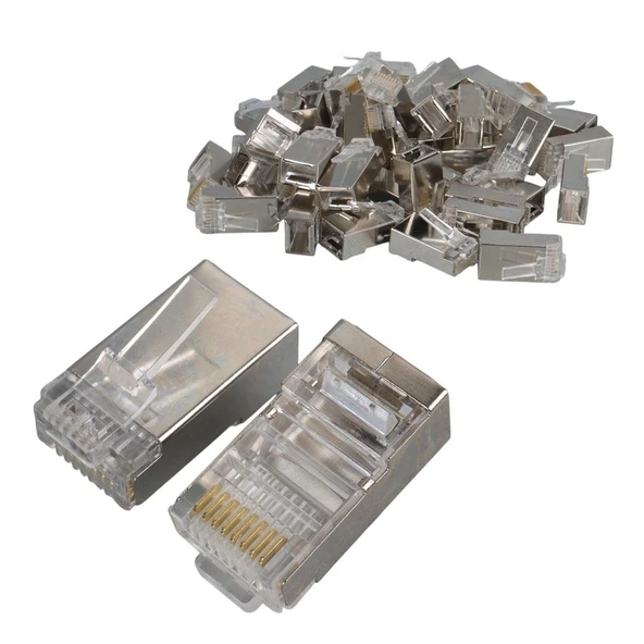 Metal RJ45 Cat5 100 Adet Metal Uç 8P/8C ürün görseli 1