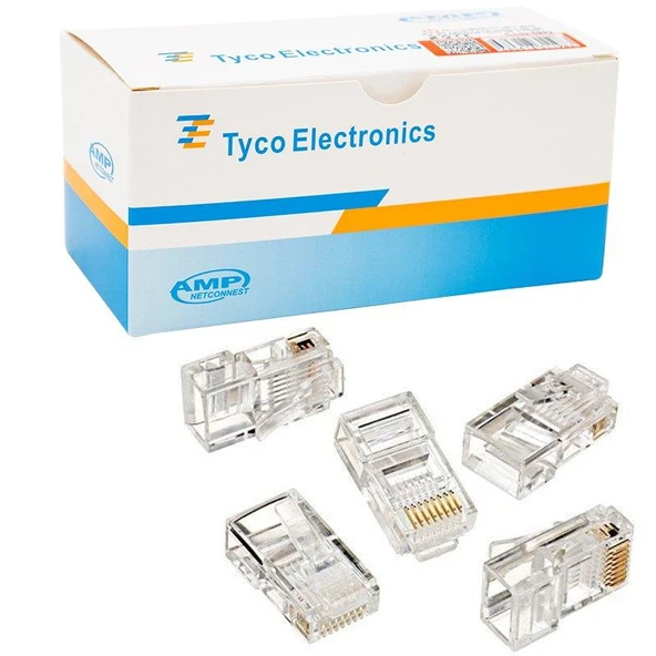 Powermaster PM-5992 AMP Cat6 RJ45 CAT5/6/7 Konnektör (100'Lü Paket) ürün görseli 1