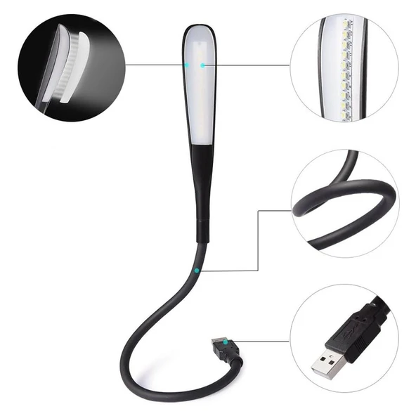 Powermaster PM-24561 14 Ledli Siyah Esnek Usb Led Lamba ürün görseli 1