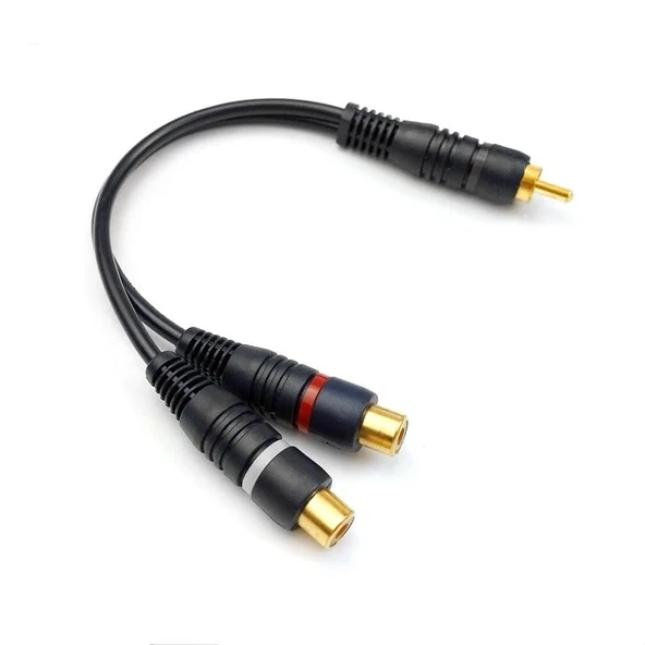 Powermaster PM-529 Siyah 1 RCA Erkek 2 RCA Dişi 25 Cm Anfi Y Kablo ürün görseli 1