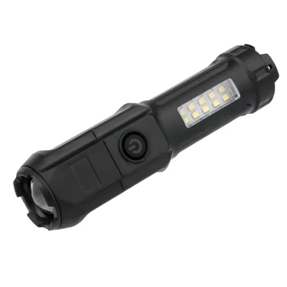 Powermaster 109-B Zoomlu Flash Özellikli SMD Ve Power LED Li Şarjlı Plastik Kasa El Feneri (Powerbank Özellikli) ürün görseli 1