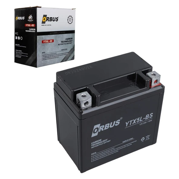 Orbus YTX5L-BS 12V 5A Motosiklet Aküsü (114 X 70 X 106 MM) (1.8Kg) ürün görseli 1