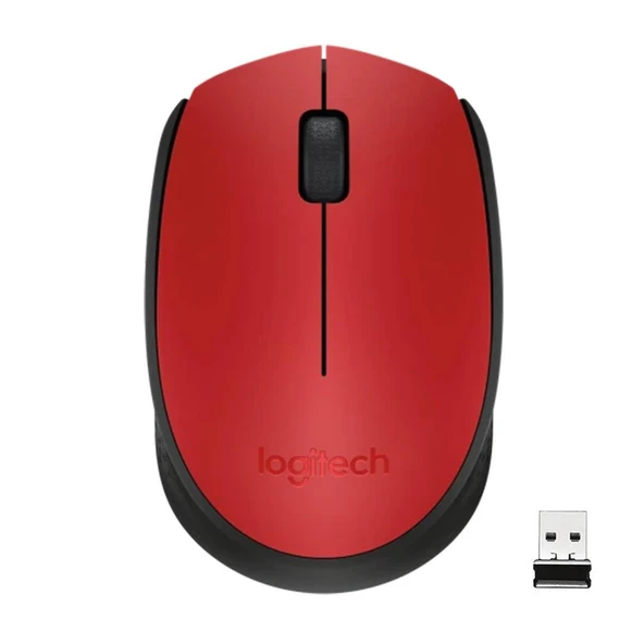 Logitech M171 USB Kırmızı Kablosuz Mouse ürün görseli 1