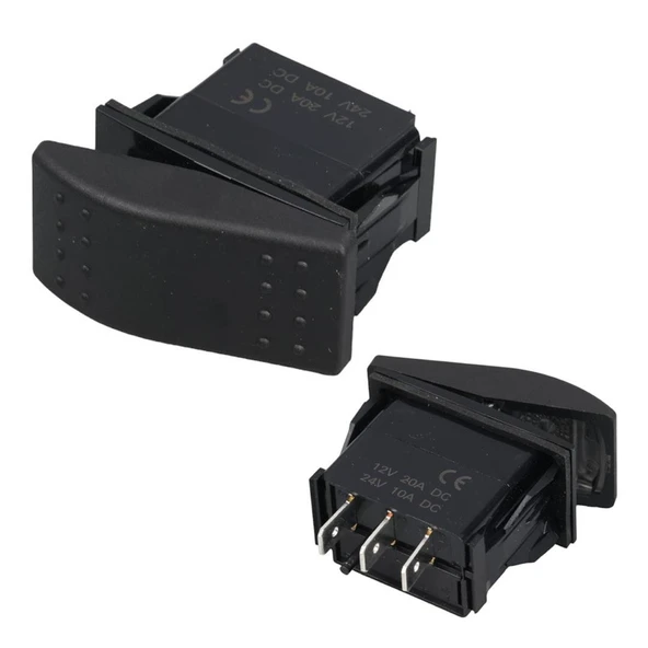 Powermaster Sembolsüz Işıksız Yaylı 3 Pinli On-Off 12-24V Marin Switch ürün görseli 1