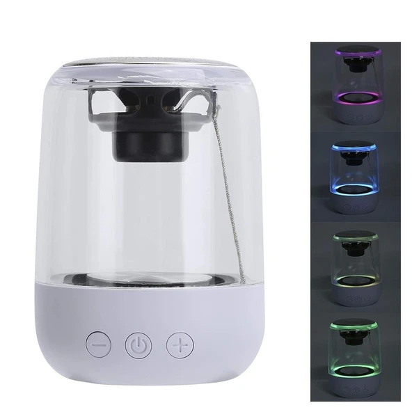 Magicvoice MV-24696 600 Mah Taşınabilir RGB Mikrofonlu Aux-TF-Bluetooth 3 Watt Hoparlör (Beyaz) ürün görseli 1