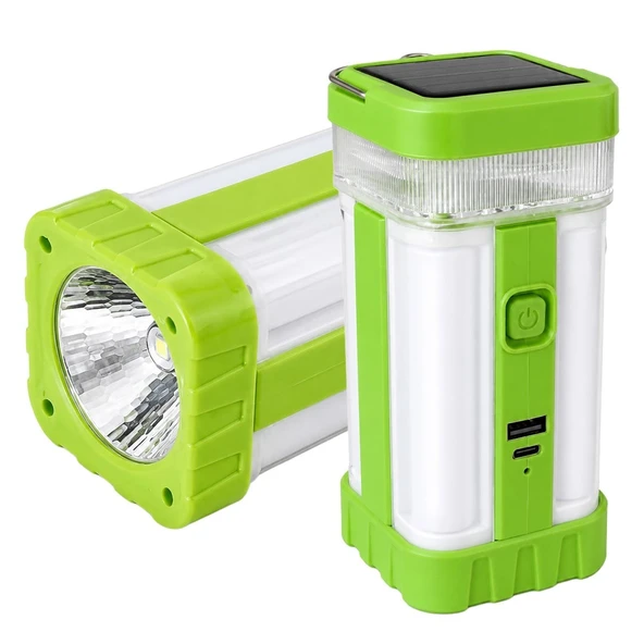 Powermaster PM-22402 Solar Panelli Şarjlı Kamp Feneri Masa Aydınlatma Ve Işıldak Powerbank ürün görseli 1