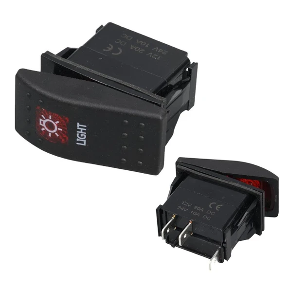 Powermaster Lamba Sembollü Işıklı 3 Pinli On-Off 12-24V Marin Switch ürün görseli 1