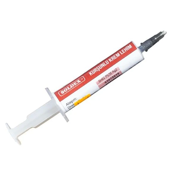 Soldex Kurşunlu 10 Gr. Krem Lehim Şırınga ürün görseli 1