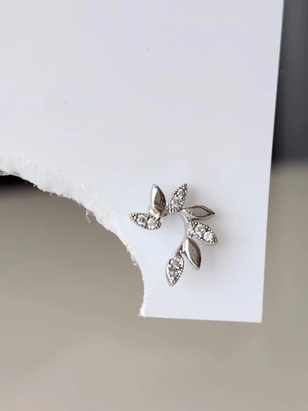 Buğday Başak Arpa Model Kıkırdak Piercing Tragus Helix  Gümüş Renk Küpe ürün görseli 1