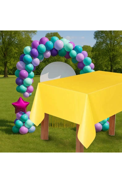 Plastik Masa Örtüsü 137*270cm 30mikron Sarı ürün görseli 1