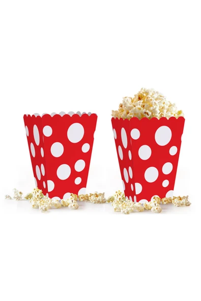 Popcorn Kutusu 8'li -Puanlı Kırmızı- ürün görseli 1