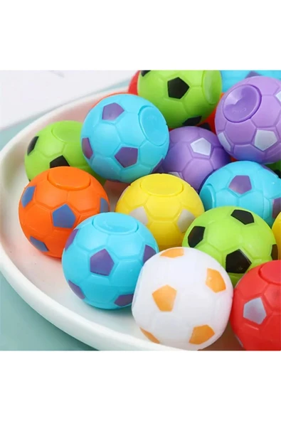 Ayver 2 ADET FUTBOL TOPU ŞEKİLLİ PLASTİK STRES ÇARKI OYUNCAK FİDGET SPINNER 2'Lİ ürün görseli 1