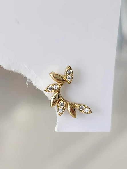 Buğday Başak Arpa Model Kıkırdak Piercing Tragus Helix Altın Gold Renk Küpe ürün görseli 1
