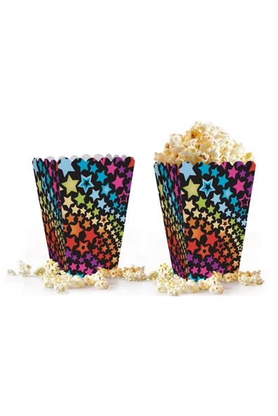 Popcorn Kutusu 8'li -Renkli Yıldızlar- ürün görseli 1