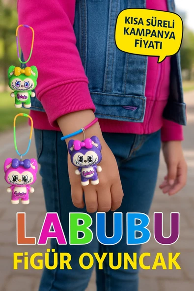 Ayver LABUBU FİGÜR RENKLİ PLASTİK BİLEKLİK SÖKÜLEBİLİR FİGÜR OYUNCAK 1 ADET ürün görseli 1