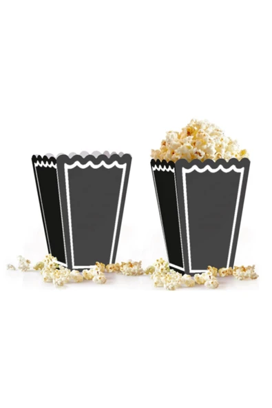 Popcorn Kutusu 8'li -Düz Siyah- ürün görseli 1