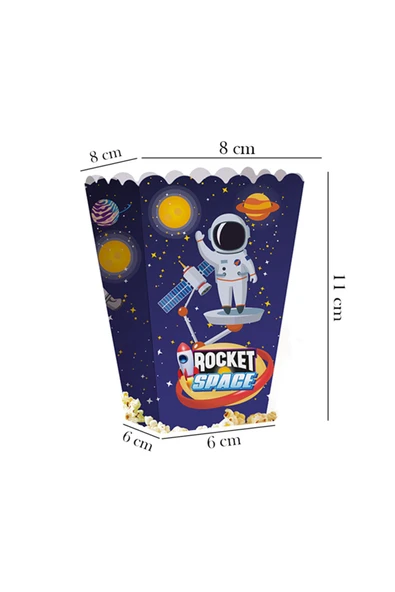 Popcorn Kutusu 8'li -Rocket Space- - Resim 2