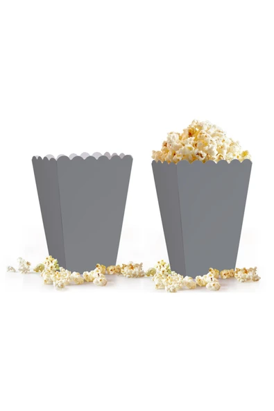 Popcorn Kutusu 8'li -Düz Gümüş- ürün görseli 1