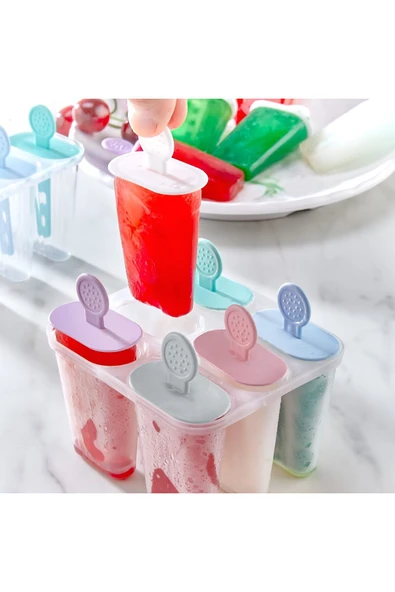 Ayver PLASTLİFE 6'LI RENKLİ PRATİK MEYBUZ VE DONDURMA KALIBI ürün görseli 1