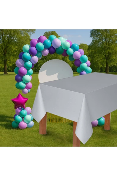 Plastik Masa Örtüsü 137*270cm 30mikron Gümüş ürün görseli 1