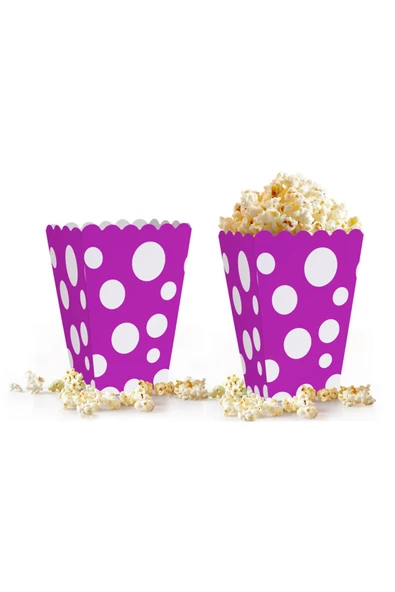 Popcorn Kutusu 10'lu -Puanlı Mor- ürün görseli 1