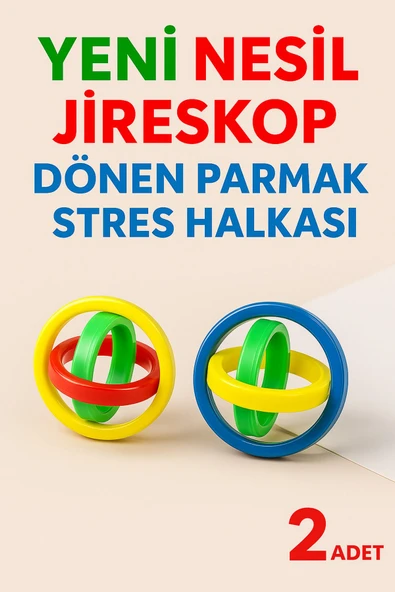 Ayver 2 ADET YENİ NESİL JİRESKOP PARMAK HALKA STRES ÇARKI DÖNEN STRES HALKASI ürün görseli 1