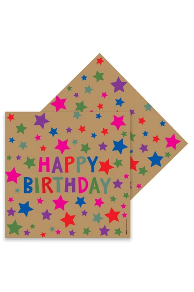 Peçete 33x33 16'lı -Kraft Stars- ürün görseli 1