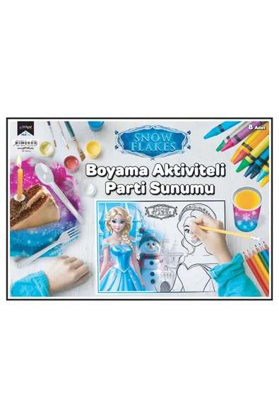 Boyama Aktiviteli Parti Sunumu 8li Snowflakes ürün görseli 1