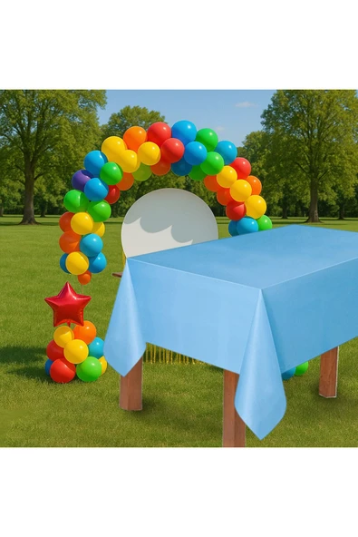 Plastik Masa Örtüsü 137*270cm 30mikron Mavi ürün görseli 1