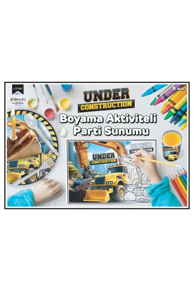 Boyama Aktiviteli Parti Sunumu 8li İnşaat ürün görseli 1