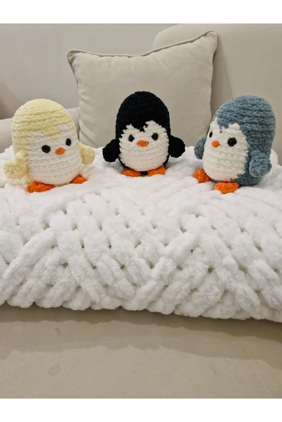 Kadife Penguen Oyuncak 3'lü ürün görseli 1