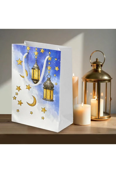 RAMAZAN TEMALI KARTON ÇANTA 26X40 CM 5 ADET ürün görseli 1