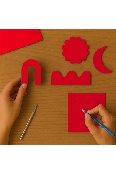 Renkli Mukavva 50x70 Kırmızı 18'li ürün görseli 1