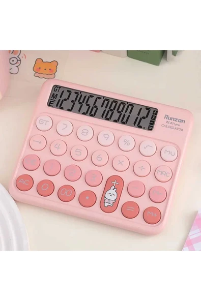 Geniş Renkli Hesap Makinası Pembe ürün görseli 1