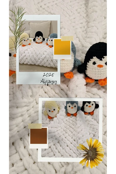 Kadife Penguen Oyuncak 3'lü - Resim 2